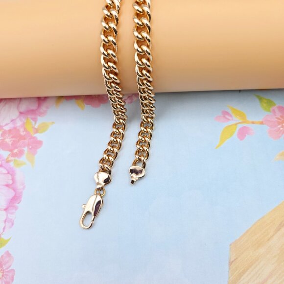 "Heavy Rose Gold Cuban Chain Necklace for Men & Women, 19.7 Inch, XPNL0083 - Picture 10 of 12
